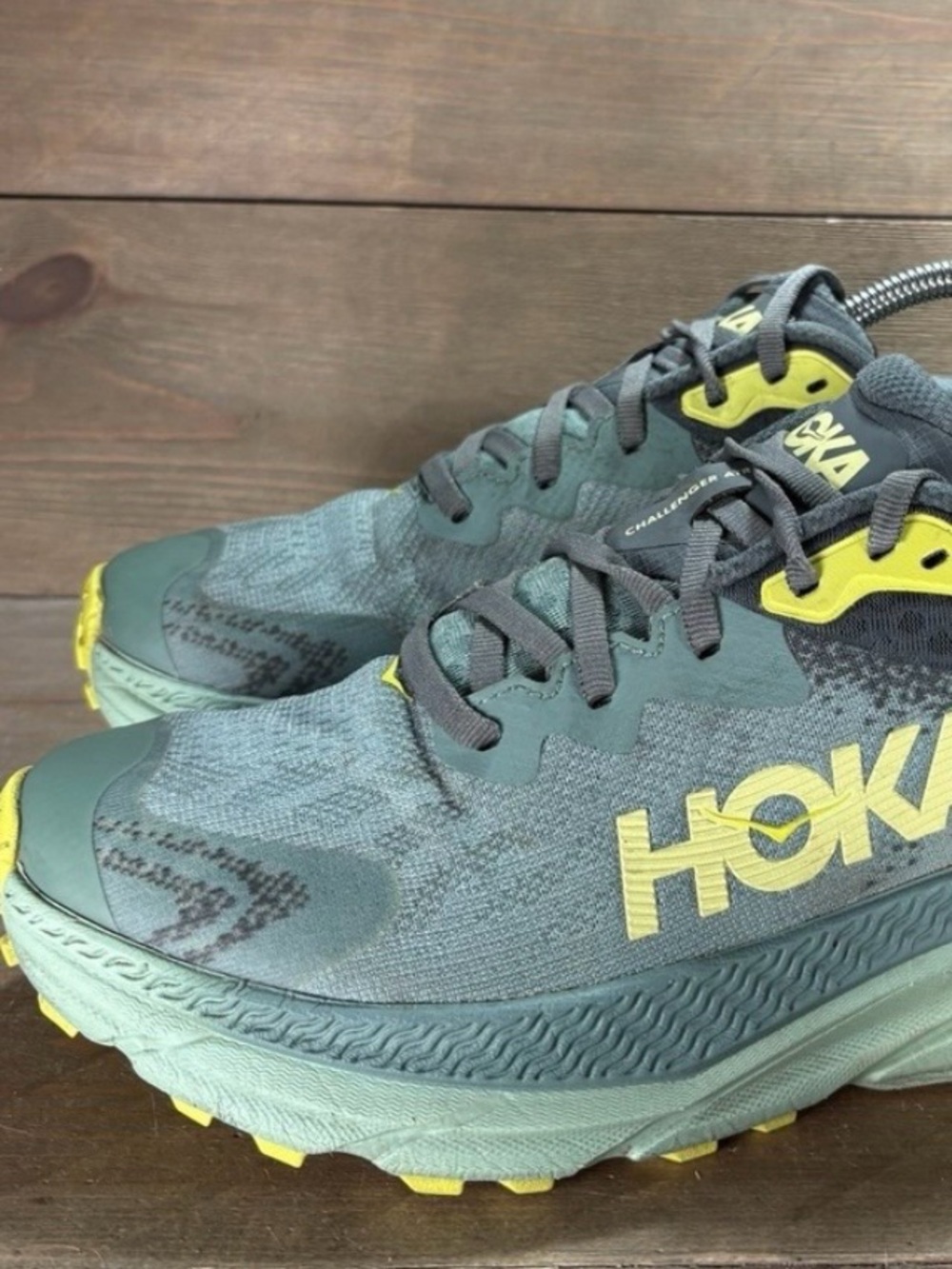 hoka one challenger atr 7 womens size 9.5 shoes green waterproof hiking sneakers